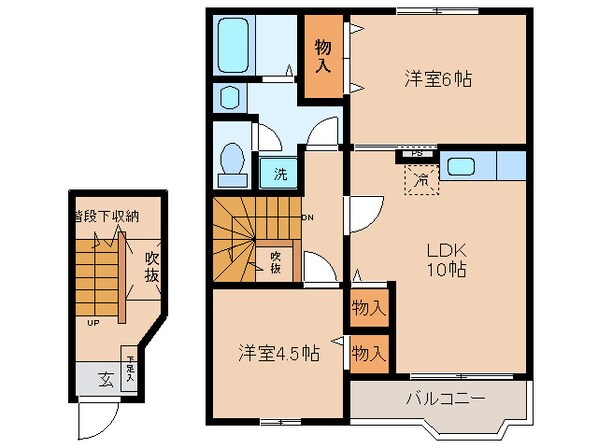 田貫 徒歩2分 2階の物件間取画像